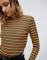 Thumbnail for your product : Reclaimed Vintage inspired stripe roll neck