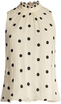 Thumbnail for your product : Rebecca Taylor Embroidered Polka Dot Silk Chiffon Blouse