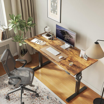 17 Stories Electric Standing Desk, 48 X 24 Inches Height Adjustable Desk, Sit Stand Up For Work Office Home, Ergonomic Rising Computer Table With Memory Preset