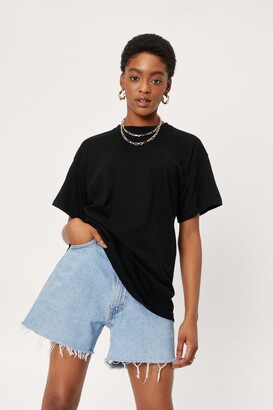 Nasty Gal Womens Relaxed Scoop Neck T-Shirt - Black