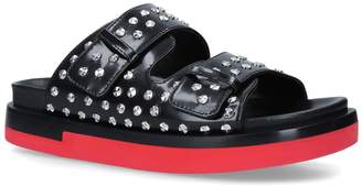 Alexander McQueen Leather Studded Double-Strap Sandals