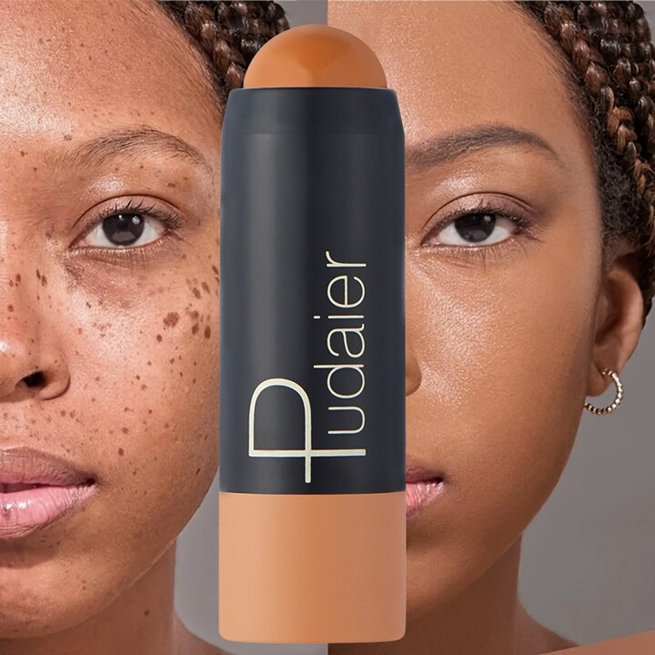 NONE 2-in-1 Foundation & Concealer Stick, Waterproof Long Wear, Full Cover, Hide Blemishes, Smooth Base Makeup