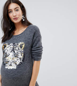 Mama Licious Mama.Licious Mamalicious sequin tiger sweater