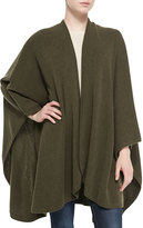Thumbnail for your product : Sofia Cashmere Cashmere Rib Knit-Trim U-Cape, Loden Green