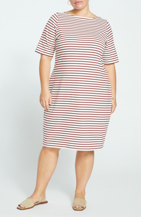 Universal Standard Belle Breton Stripe Cotton Jersey Dress