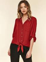 Thumbnail for your product : Wallis Petite Linen Look Tie Front Shirt