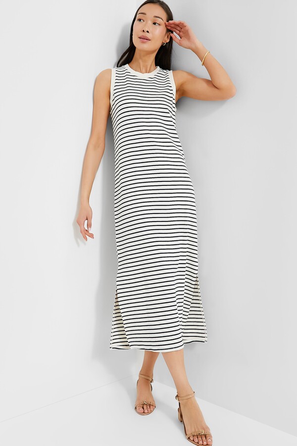 Pomander Place Navy Stripe Sleeveless Gio Maxi Dress
