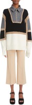 Thumbnail for your product : Chloé Colorblock Wool & Cashmere Quarter Zip Sweater