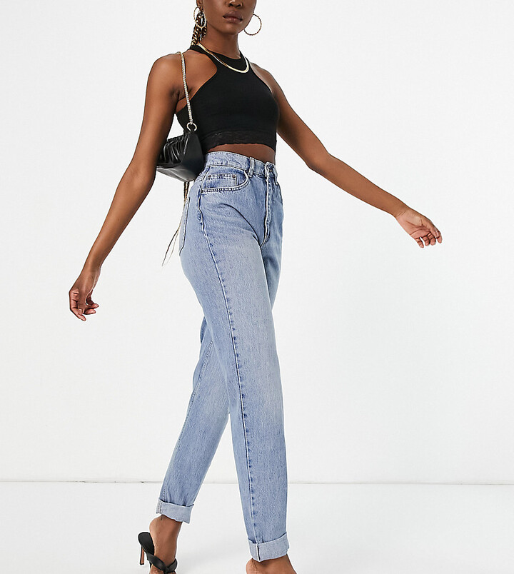 ASOS Tall ASOS DESIGN Tall high rise slouchy mom jeans in stonewash -  ShopStyle