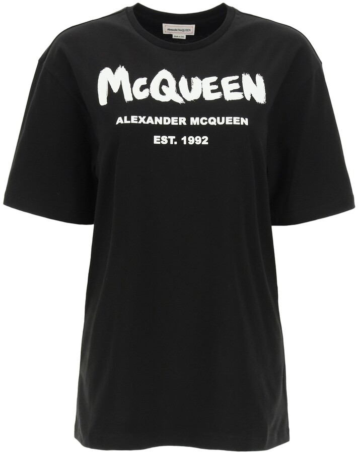 Alexander McQueen Graffiti Logo T-shirt - ShopStyle