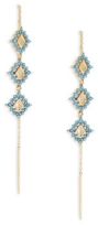 Thumbnail for your product : Noir Turquoise-Studded Linear Drop Earrings