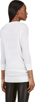 Thumbnail for your product : Versace Ivory Wool Studded Neck Overlong Semisheer Top