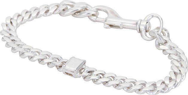 Martine Ali 925 Silver Stone Thin Link Bracelet in Metallic Silver