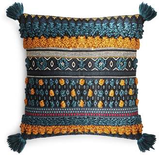 Sky Indra Tassel Jacquard Fringe Decorative Pillow, 16 x 16