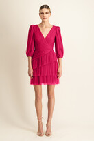 Thumbnail for your product : ML Monique Lhuillier Short Sleeve Mesh Dress