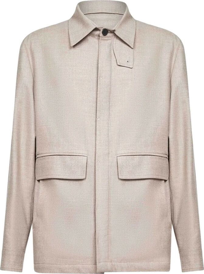 D4.0 Buttoned-Collar Shirt Jacket