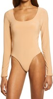 Thumbnail for your product : Leith Double Scoop Long Sleeve Thong Bodysuit
