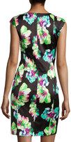 Thumbnail for your product : Lafayette 148 New York Floral-Print Square-Neck Dress, Black Multi
