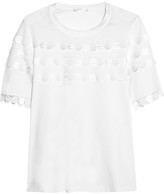 Thumbnail for your product : Chloé Guipure lace-appliquéd cotton T-shirt