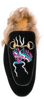 Thumbnail for your product : Gucci dragon embroidered Princetown slippers