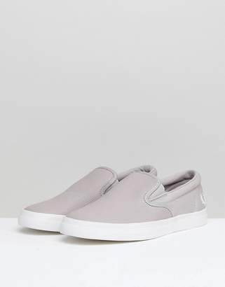 Fred Perry Underspin Slip On Leather Sneakers In Gray