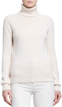 Chloé Cashmere Ribbed-Knit Turtleneck Sweater, Ivory