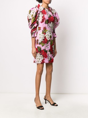 Dolce & Gabbana Rounded Shoulders Floral-Print Dress