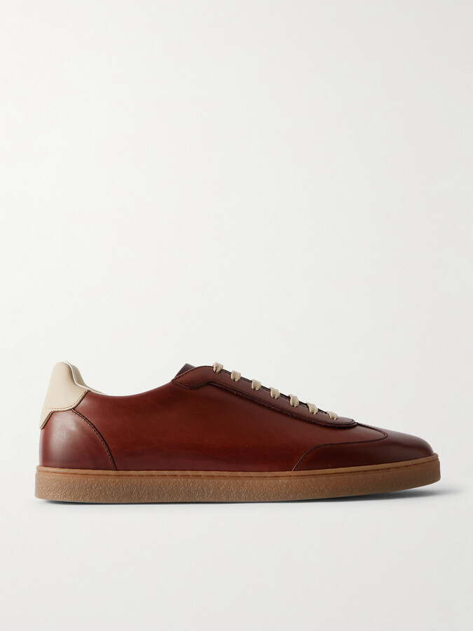 Brunello Cucinelli Coda Di Rondine Leather Sneakers