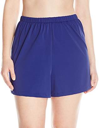 Maxine Of Hollywood Women's Plus Size Solid Tricot Swim Shorts