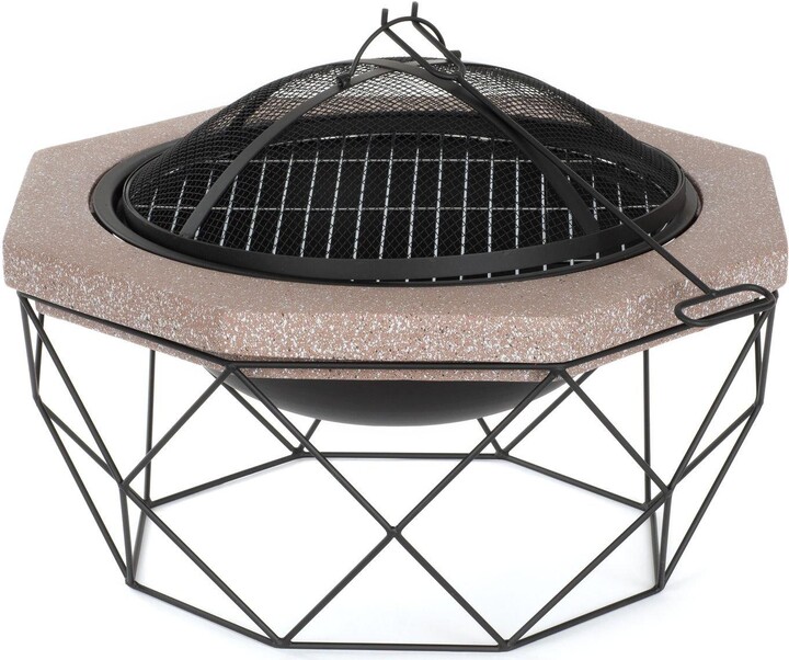 LIVIVO Luxury 'Diamond' Firepit Bowl MgO Stone Effect BBQ Grill