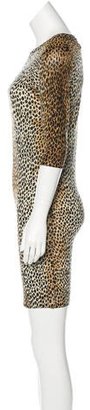 Dolce & Gabbana Cheetah Print Wool Dress