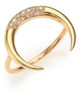 Thumbnail for your product : Jacquie Aiche Diamond & 14K Yellow Gold Crescent Ring