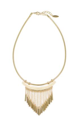 Nygard Collection Short Metal Collar Necklace with Chain Fringe