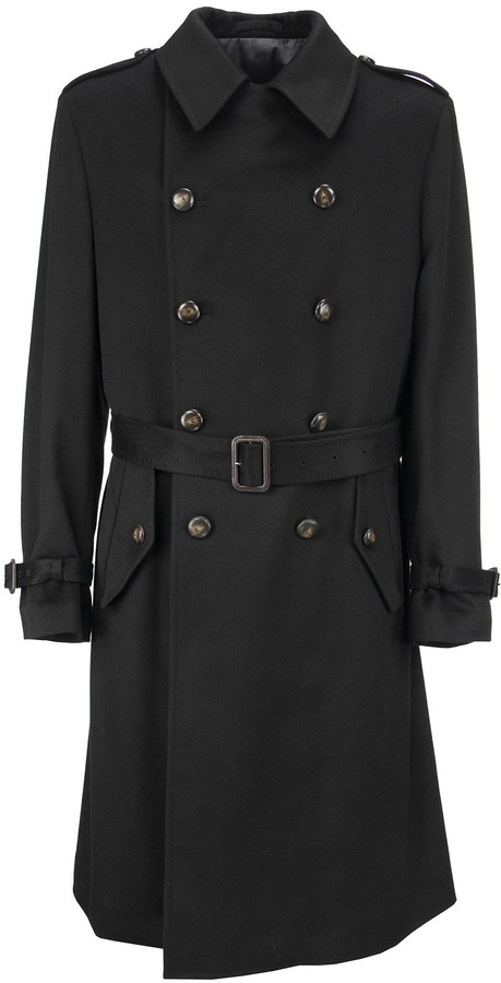 Lardini Double-breasted Trench Coat With Belt - ShopStyle