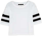 Thumbnail for your product : Karl Lagerfeld Paris Jessica mesh-striped cotton-jersey T-shirt