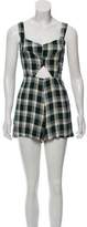 Thumbnail for your product : Reformation Plaid Cutout-Accented Romper