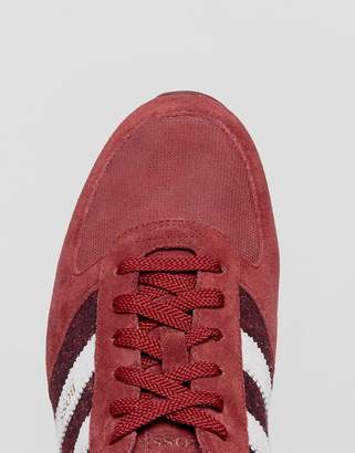 BOSS ORANGE By Hugo Boss Orland Micro Pattern Suede Trainers In Red