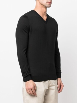 Colombo V-neck fine-knit jumper