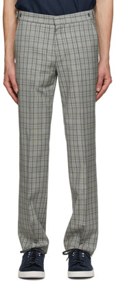 grey plaid trousers mens