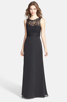 Thumbnail for your product : Jim Hjelm Occasions Illusion Lace Bodice Chiffon Dress