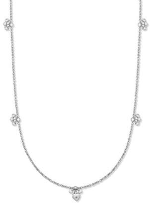 Charm & Chain Lily & Lotty Lily and Lotty India Silver and Diamond Heart Charm Chain Necklace of 61cm