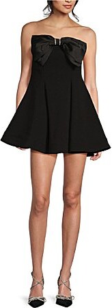 B. Darlin Strapless Fit Flare Bow Trim Detail Dress