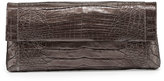 Thumbnail for your product : Nancy Gonzalez Crocodile Flap Clutch Bag, Anthracite