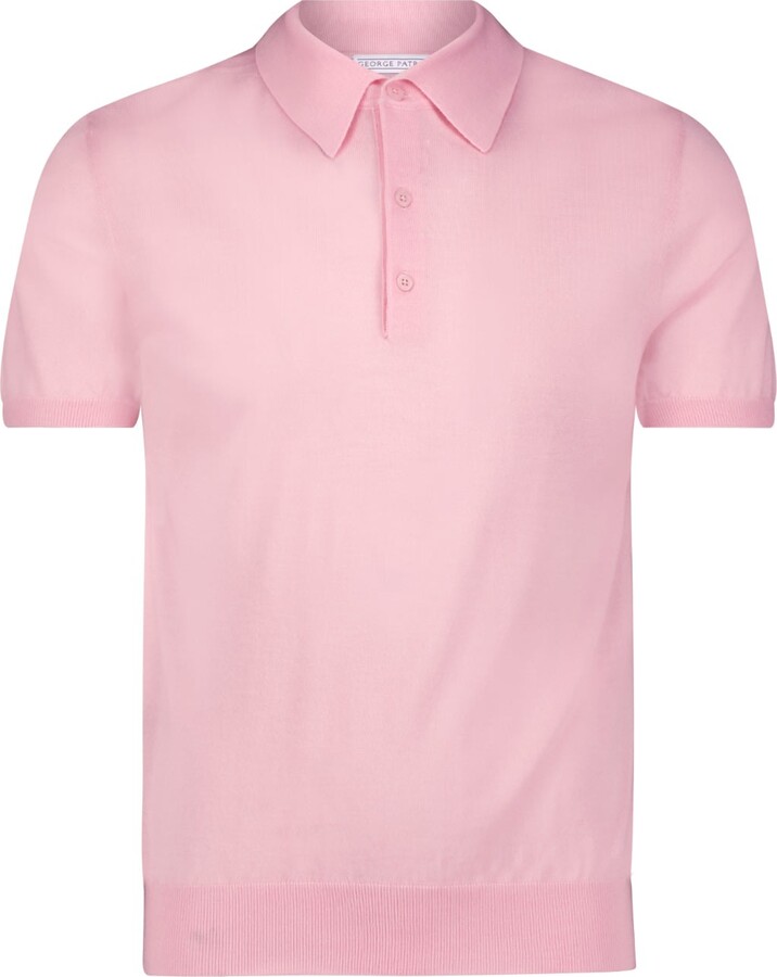 George Patrick Pink Lemonade Cashmere Polo Shirt