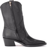 Thumbnail for your product : Texan Via Roma 15 Ankle Boot In Black Grained Leather