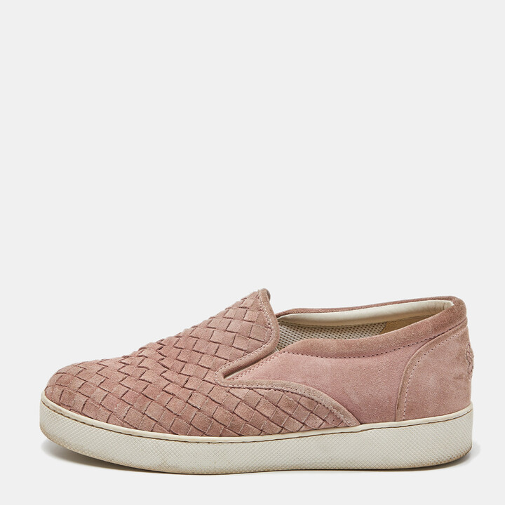 Bottega Veneta Pink Intrecciato Suede Dodger Slip On Sneakers Size 38.5 -  ShopStyle