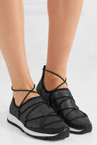 Thumbnail for your product : Jimmy Choo Andrea Leather-trimmed Metallic Mesh Slip-on Sneakers - Black