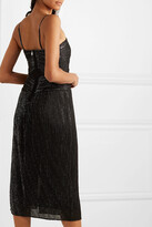 Thumbnail for your product : Jonathan Simkhai Ruched Plissé-lurex Midi Dress - Black