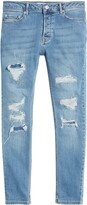 Thumbnail for your product : Topman Rip and Repair Skinny Jeans