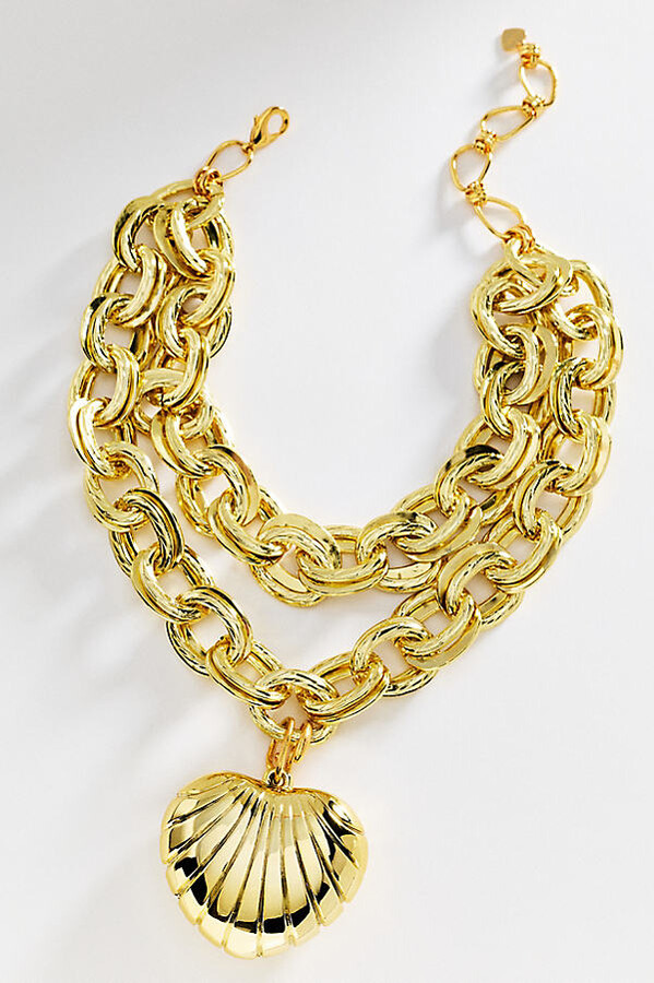 By Anthropologie Chunky Heart Link Necklace